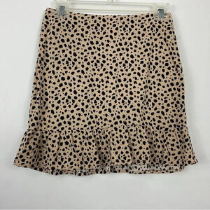 Pacsun Lottie Moss Cheetah Print Ruffle Skirt‎ Size Small